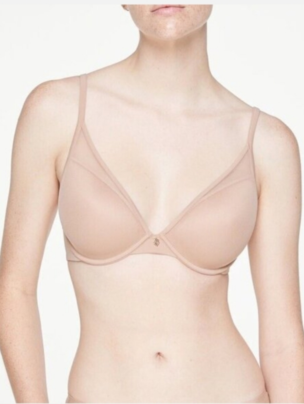 ThirdLove 24/7 Classic Uplift Plunge Bra Smooth Nude Tan Blush 34D EUC